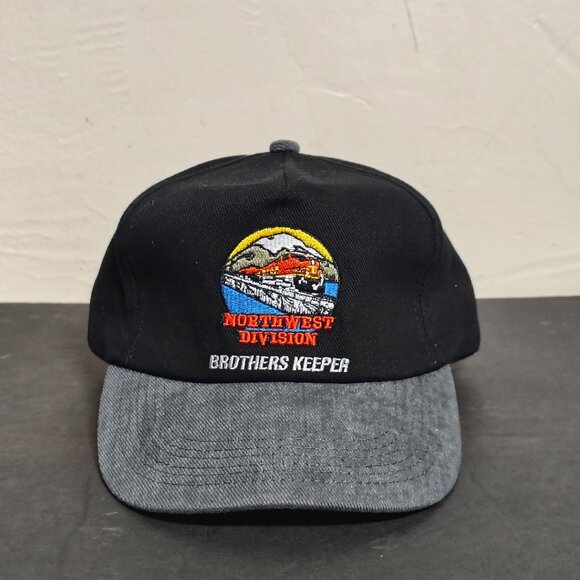 VINTAGE BNSF Burlington Northern Santa Fe Hat Cap Strap Back Brothers Keeper - Picture 1 of 9